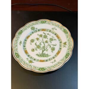 Vintage Haviland Limoges Salad Plates: Bonneval Green Tree, Gold Rim